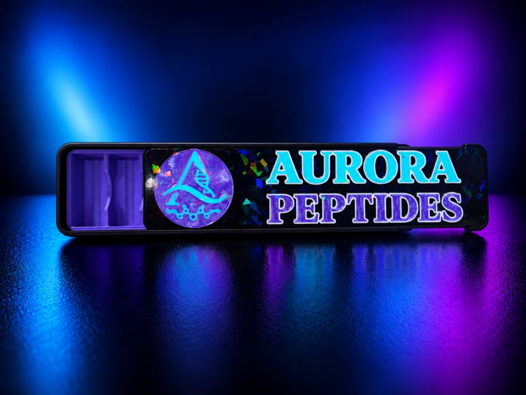 3ML AURORA PEPTIDES 10 VIAL SLIDE STORAGE CASE (HOLOGRAPHIC PURPLE)