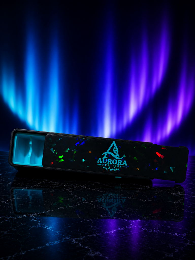 3ML AURORA PEPTIDES 10 VIAL SLIDE STORAGE CASE (HOLOGRAPHIC TEAL)